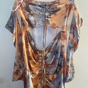 Off the Shoulder Abstract Mini Dress